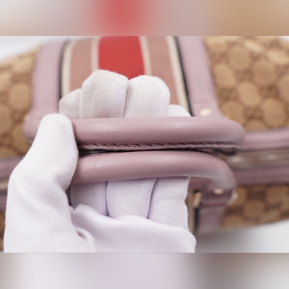 CC19 ❤️ GUCCI GG Monogram Vintage Web Boston - Picture 12 of 16